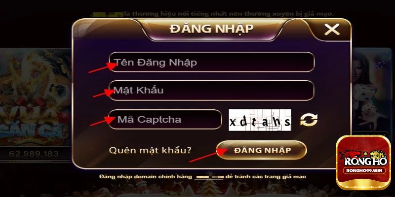 Thắc mắc thường gặp khi đăng nhập Rongho99