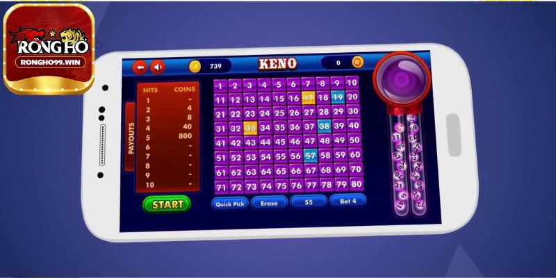 Hình thức đặt cược trong game Keno Rongho99